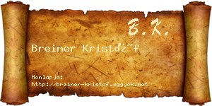 Breiner Kristóf névjegykártya