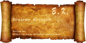 Breiner Kristóf névjegykártya