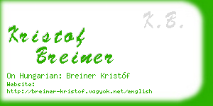 kristof breiner business card